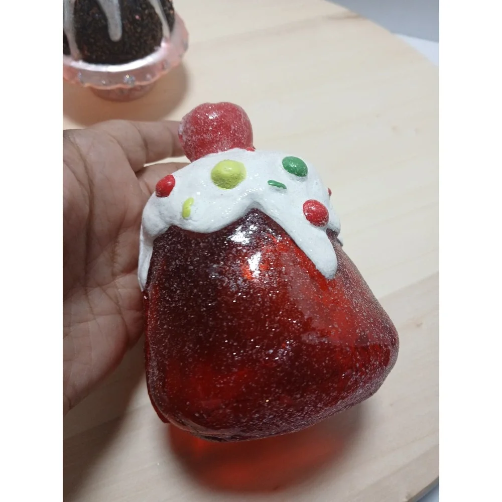 Bunt Cake And Gumdrop Plastic Christmas  Ornament Lot